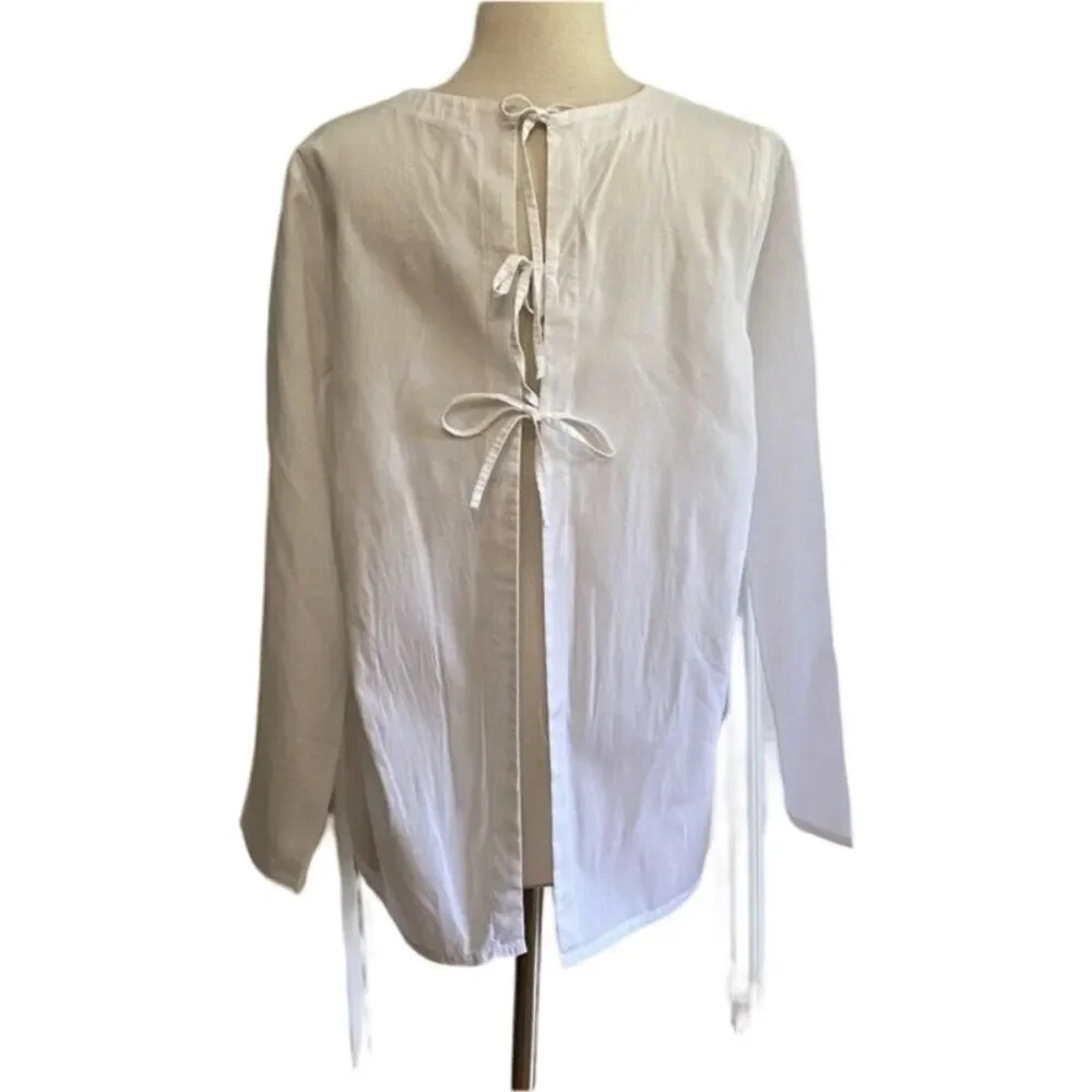 Noisy May Crisp white shirt open back sexy Large (check measurements) EUC - Picture 5 of 11